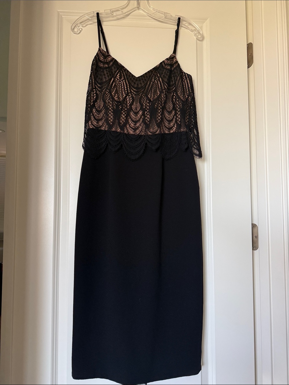 Dress the Population knee length black and lace gown size s